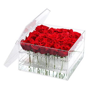 Transparent Acrylic Box With Lid Rose Box Acrylic Flower Display Box
