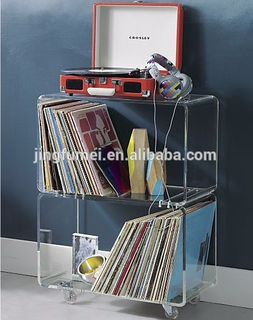 Luxury Acrylic Clear Lucite Plastic Transparent Book Trolley Home Use