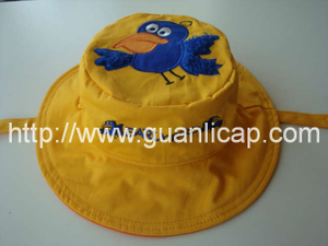 21x21 cotton twill reversible bucket hat for kids