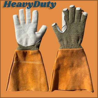 Cut Resistance Gloves , Junk Yard Dog Gloves 45CM , Leather Safety Cuff 