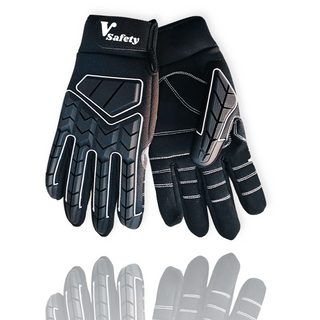 High-Black HeavyDuty Safety Work Gloves , Palm Reinforced with great grip and good abrasion 