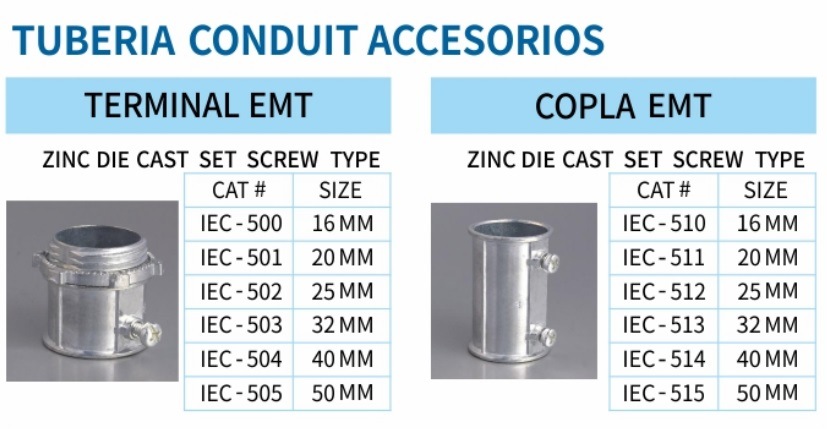 IEC 61386 Standard Set Screw Type Zinc Die Cast EMT Conduit Connector