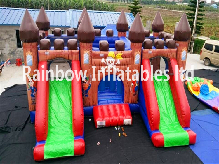 RB2016（ 8x6m ） Inflatables Pirate Bouncy Castle With Double Slide For Theme Park