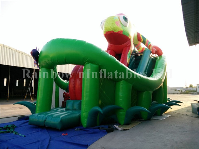 RB6060(12.2x5.6x8.5m) Inflatable Large Chameleon Slide For Children 