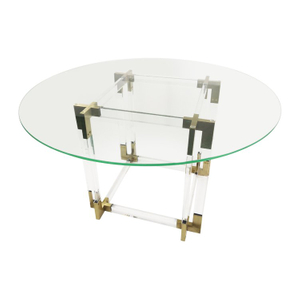 Clear Acrylic And Metal Furniture Legs Round Dining Table