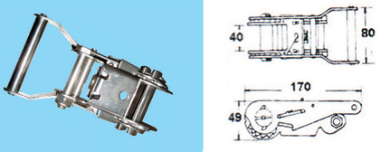ステンレス製ラチェットバックル 2000kg