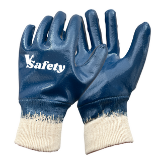 Fully Nitirle coated safety work gloves with Knit wirst 