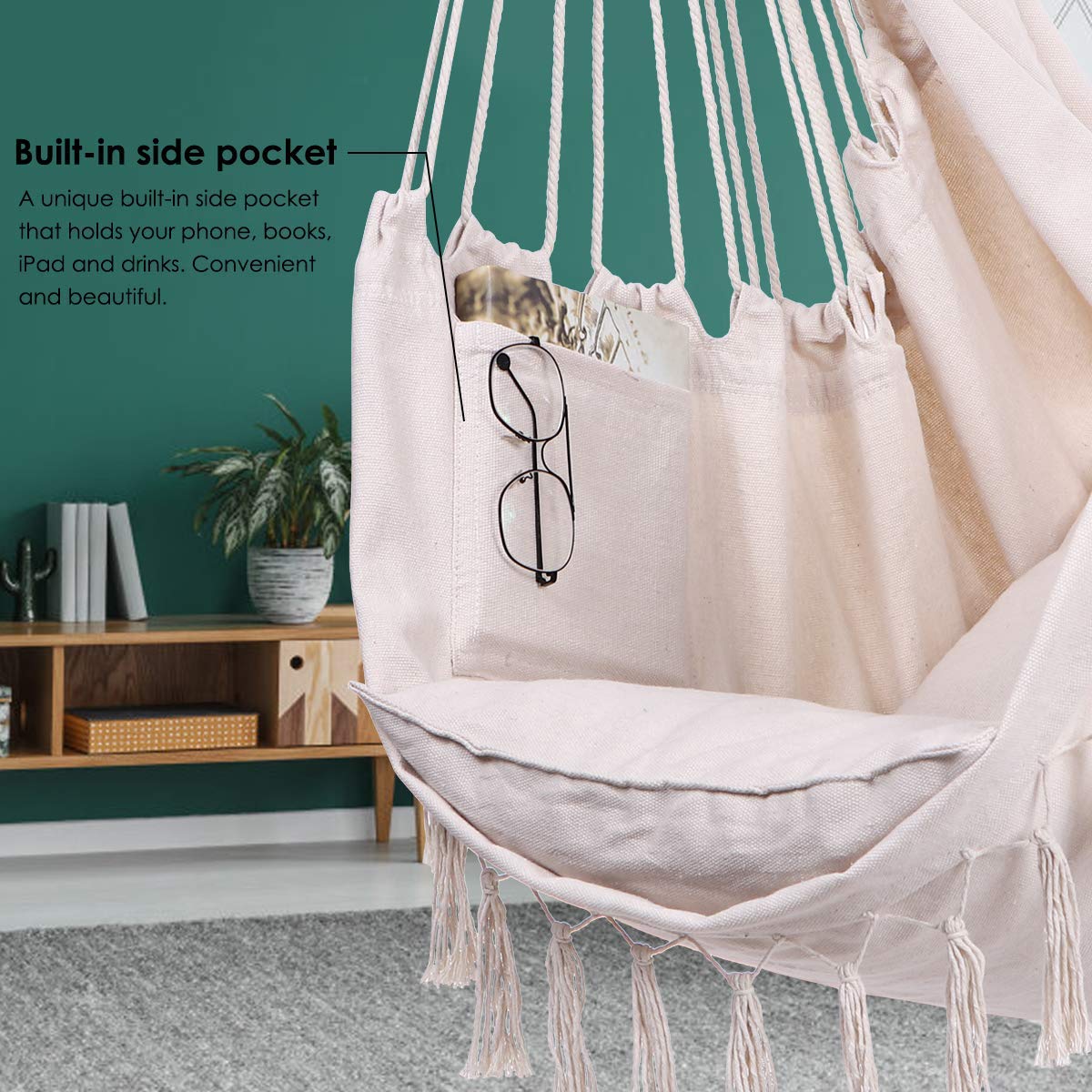 Amazon Hot Sales Living Room Macrame Hammock Garden Patio Swing