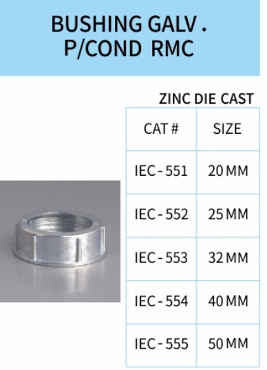 IEC 61386 Standard Zinc Die Cast Bushing Rigid IMC EMT Rmc Conduit