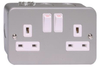High Quality Standard Grounding Double Switch Sockets Box Metal Cald