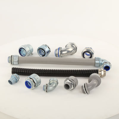 Grey/Black Liquid Tight Metal Flexible Conduit PVC Coated