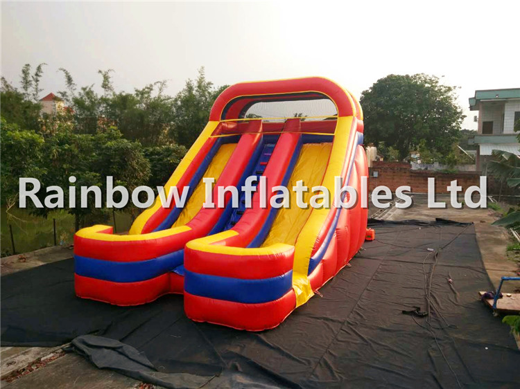 RB6099(8x5x6m) Inflatable Double chute Slide For Sale,Popular Slide For Kids