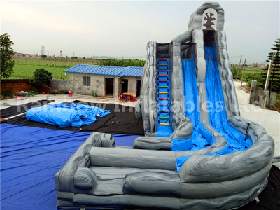 RB6084(5.5x8m+7x3.5m) Inflatable Cheap Double Lane Slip Water Slide For Kids And Adults