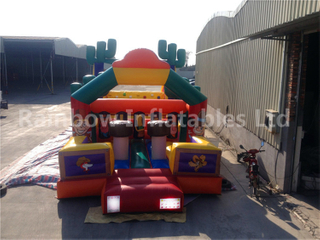 RB5037（13x4m）Inflatable Commercial Kids Obstacle Course For Sale,Inflatable Castle Obstacle Slide