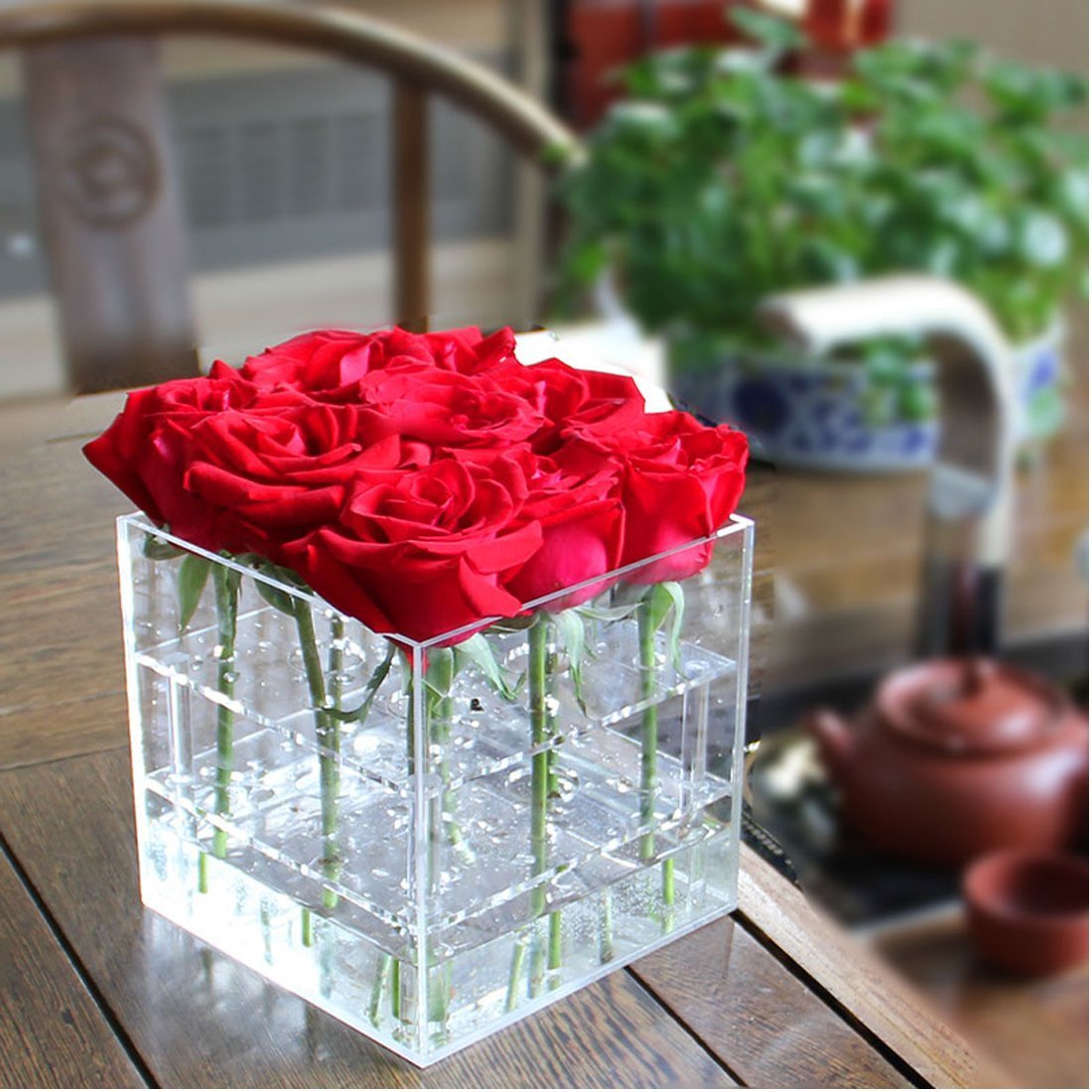 Acrylic Waterproof Flowers Display Box Clear Acrylic Gift Box