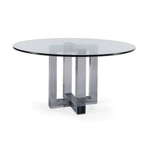 Clear Glass Top Brown Acrylic Base Dining Table Acrylic Dinner Table