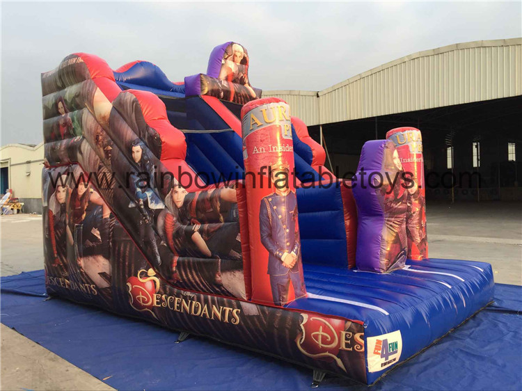 RB6038-6(5.4x3.5x4m) Inflatable Popular Descendants Theme Slide With Colorful Painting