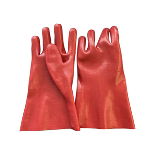 PVC Coated Chemical Resistant Gloves, Reusable Heavy Duty Safety Work Gloves 27CM