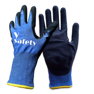 18 Gauge Maxflex micro nitrile coated safety work gloves cut level A4 , Thumb reinfoced