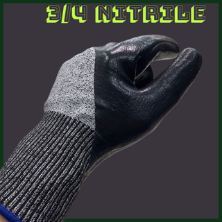 Cut Resistacne Gloves Cut 5 , Nitrile Smooth 3/4 Palm coated , 