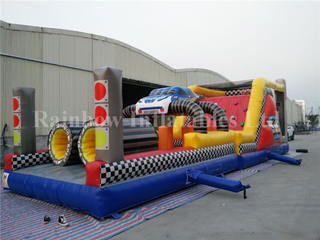 RB5066-1(12x3.7x4m) Inflatable Playground Obstacle Course For Kids/Race Car Infatable Obstacle Course/Outdoor Inflatable Toys