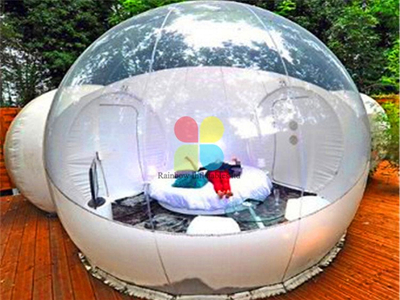 RB41054(4x6m) Inflatable clear camping bubble tent with capsule tunnel for sale