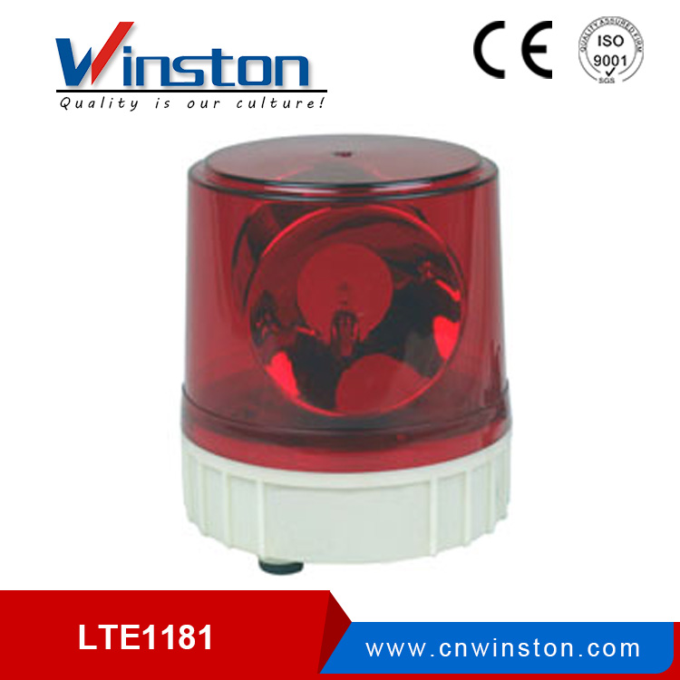 Luz de advertencia giratoria de bulbo rojo LTD-1181 (Φ180) DC12V 24V AC110V 220V