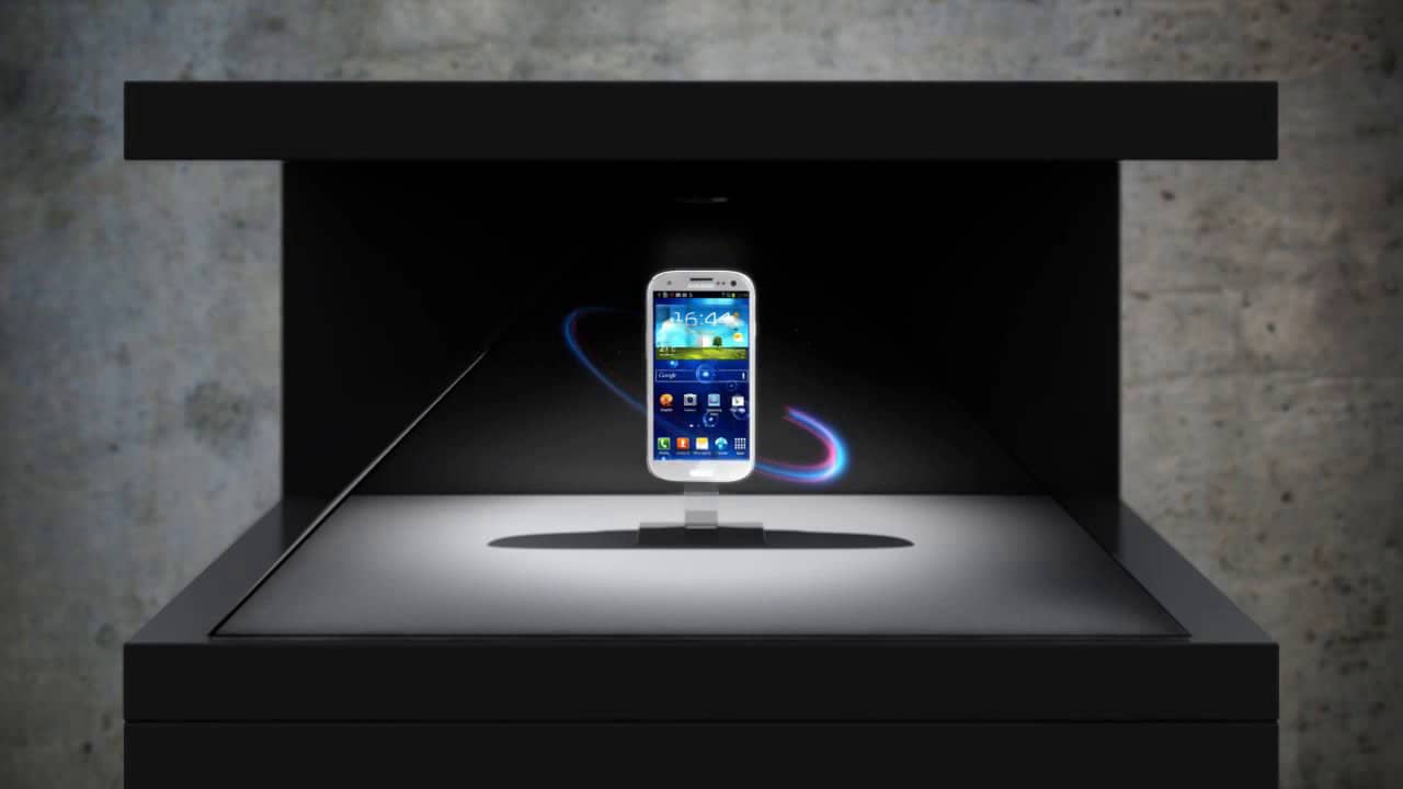 3 side holographic dispaly box