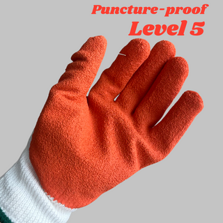 10 Gauge Latex coated safety work gloves cut level 5 , High puncture resistance 