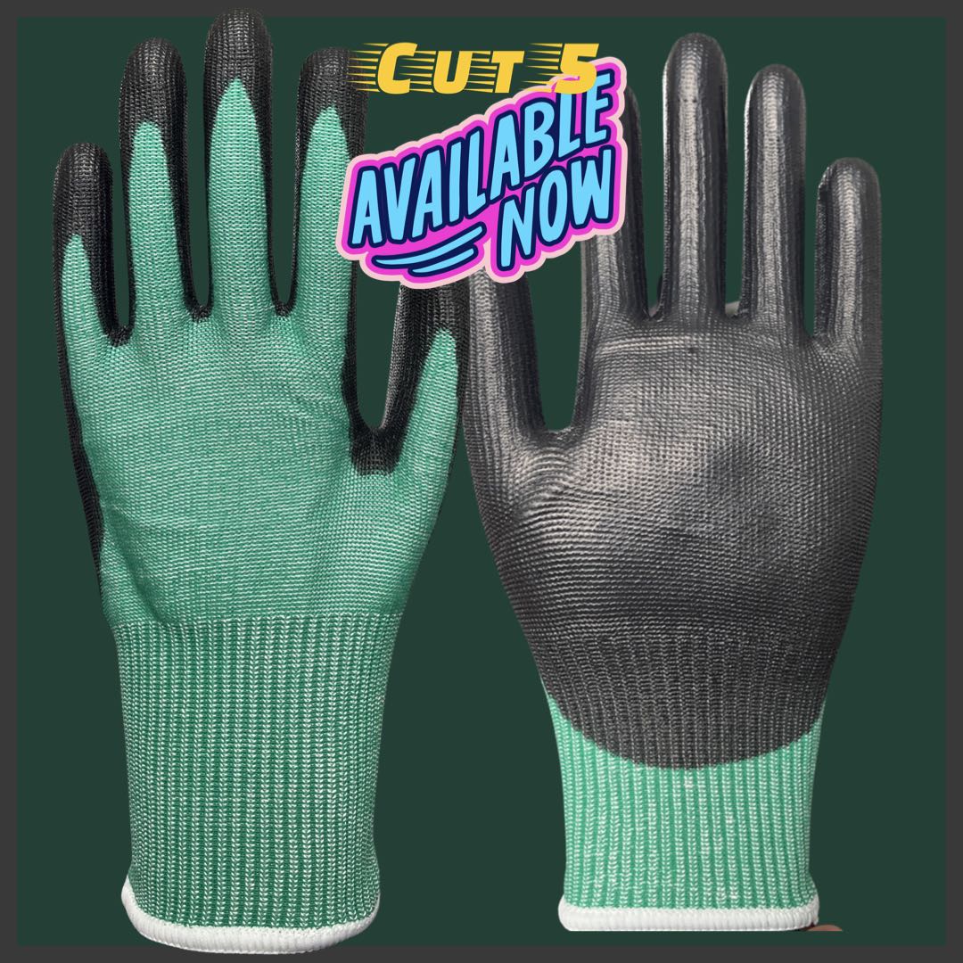 CUT RESISTANCE GLOVES CUT 5 PU COATED GLOVES 