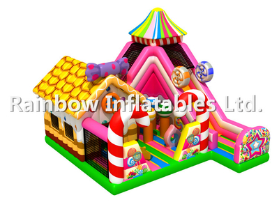 RB04053(9x8x6.5m) Inflatable Candy series theme funcity with slides