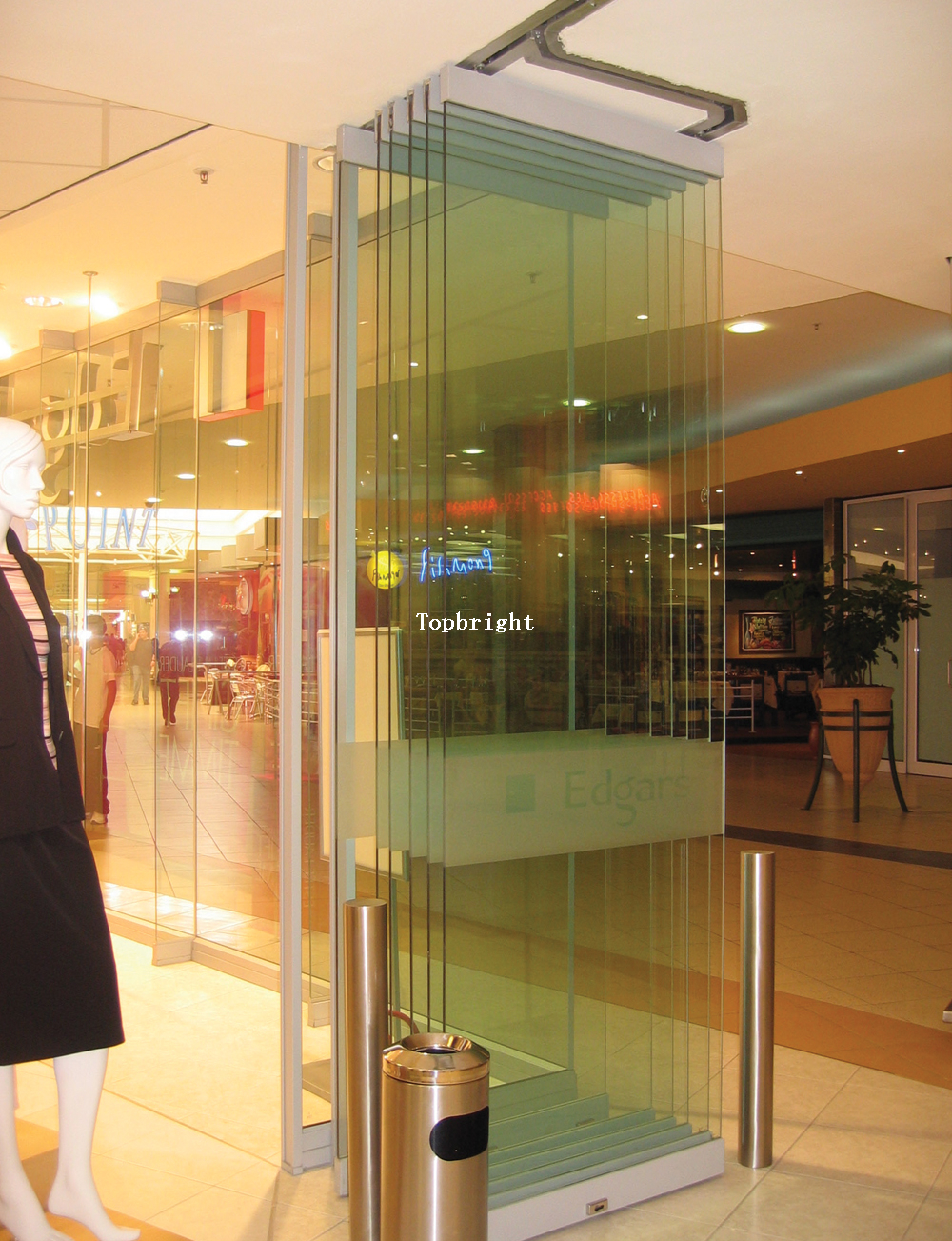 Frameless Folding Doors Product On Guangzhou Topbright Framless Gl Folding Door For Mall Or Office
