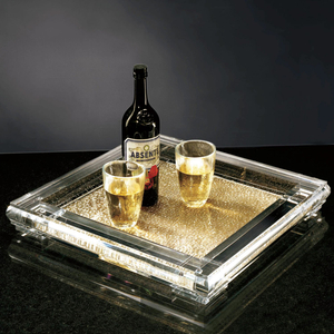 Luxury Crystal Clear Acrylic Food Sercing Tray For Free Time Using