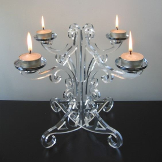 New Arrival Art Craft Tube Crystal Cut Glass Acrylic Candle Holder For Votive & Decoration
