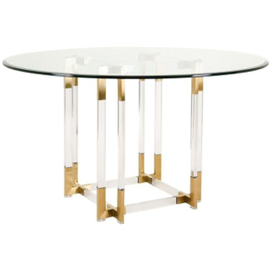 High Quality Metal Dining Table Sets Gold Metal Corner Table Round Acrylic Dining Table