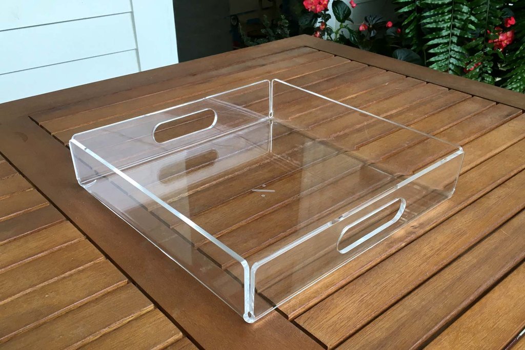 Clear Plexiglass Service Tray Hot Sale Luxury Acrylic Carts with Movable Acrylic Tray