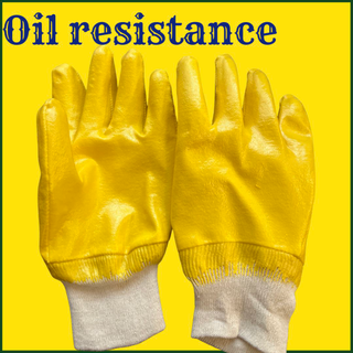 Olil Resistance gloves fully nitrile coated gloves , Knit Wrist 