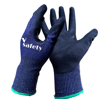 18G Maxflex micro nitrile coated safety work gloves cut level A4 , Thumb reinfoced