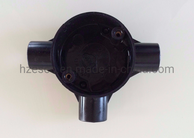 PVC Round Junction Three Way Tee Plastic Conduit Pipe Fitting Boxes