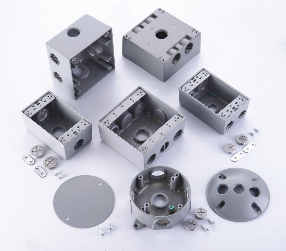 1/2"/3/4" Electrical One Gang Weatherproof Aluminum Box