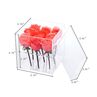 Transparent Clear Acrylic Rose Box With Lid