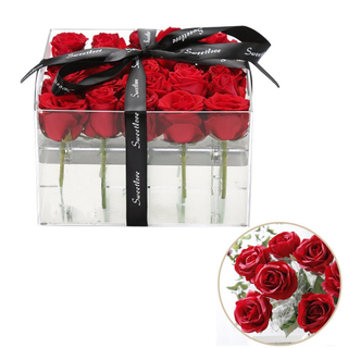 Wholesale Clear Acrylic Flower Gift Box Transparent Acrylic Rose Box With Lid