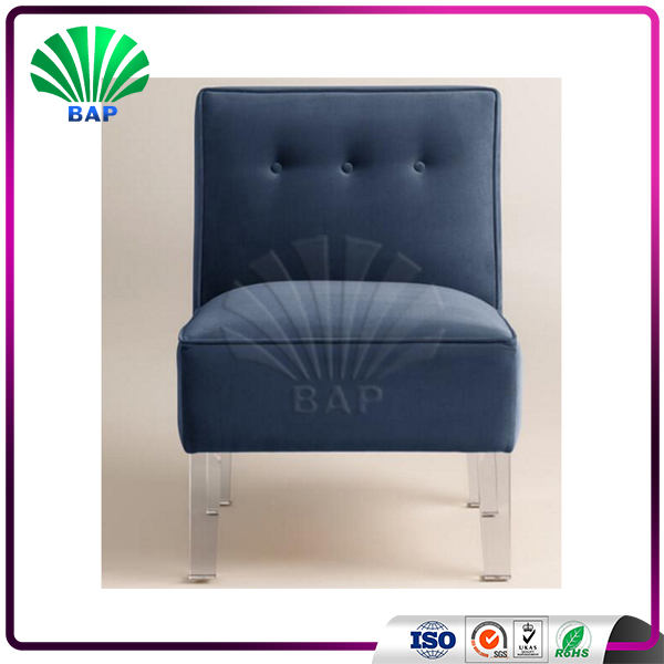 Acrylic Living Room Single Sofa Plexiglass Soft Chair Salon