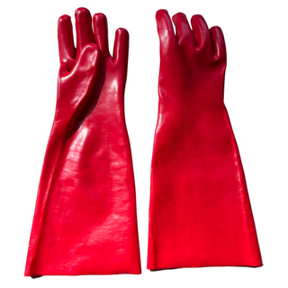 PVC Coated Chemical Resistant Gloves, Reusable Heavy Duty Safety Work Gloves 45CM