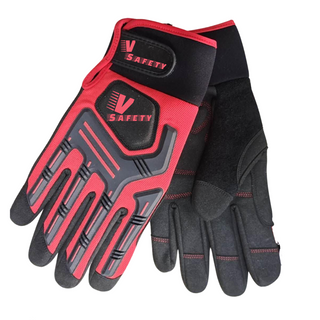 High-Red HeavyDuty Safety Work Gloves , Palm Reinforced with great grip 