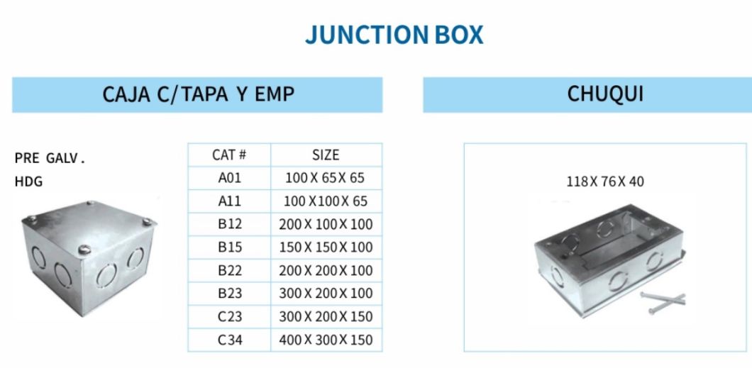 IEC 61386 Standard Eltra Enclosure Junction Galvanized Steel Box