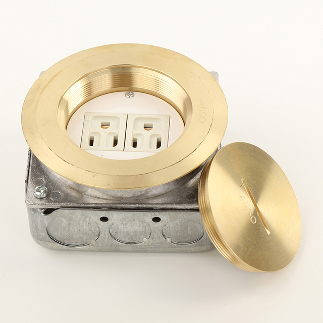 Abso Floor Universal Duplex Single Brass Metal Box Socket/Outlet