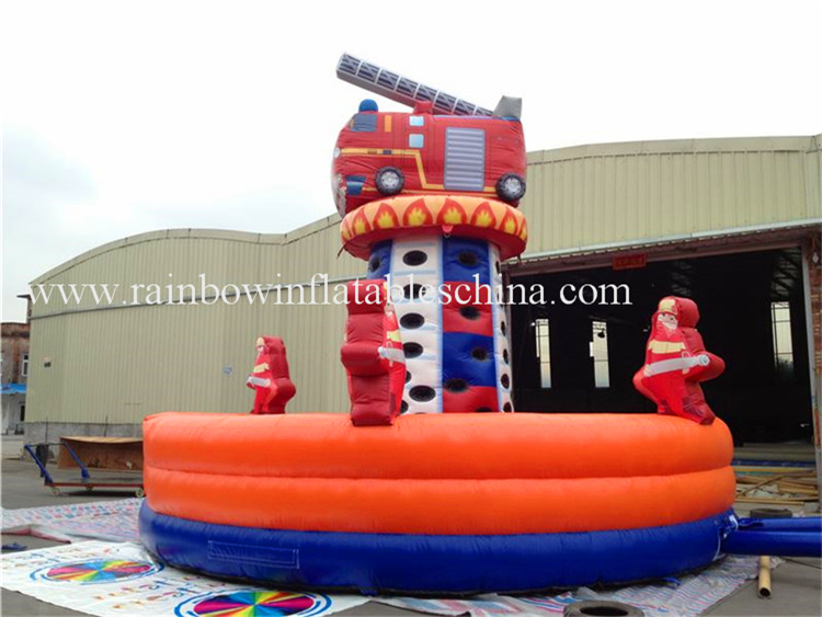 RB13018(dia7mx5.6mh) Inflatable Commercial Firemen Theme Climbing Rock Games For Kids