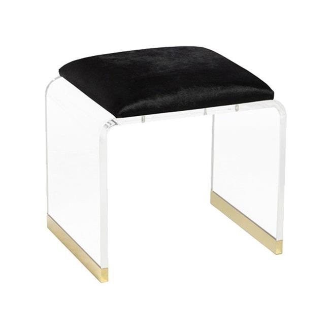 Beauty C-Shape Acrylic Stool Leather Cushion Ottomans Bedroom Lucite Bed Side Stool
