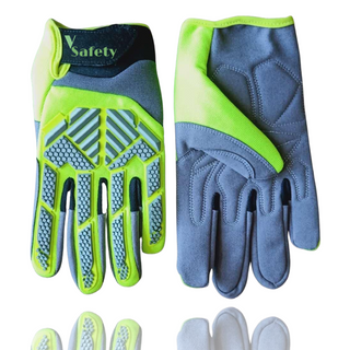 High-VIZ HeavyDuty Safety Work Gloves , Palm Reinforced with great grip 